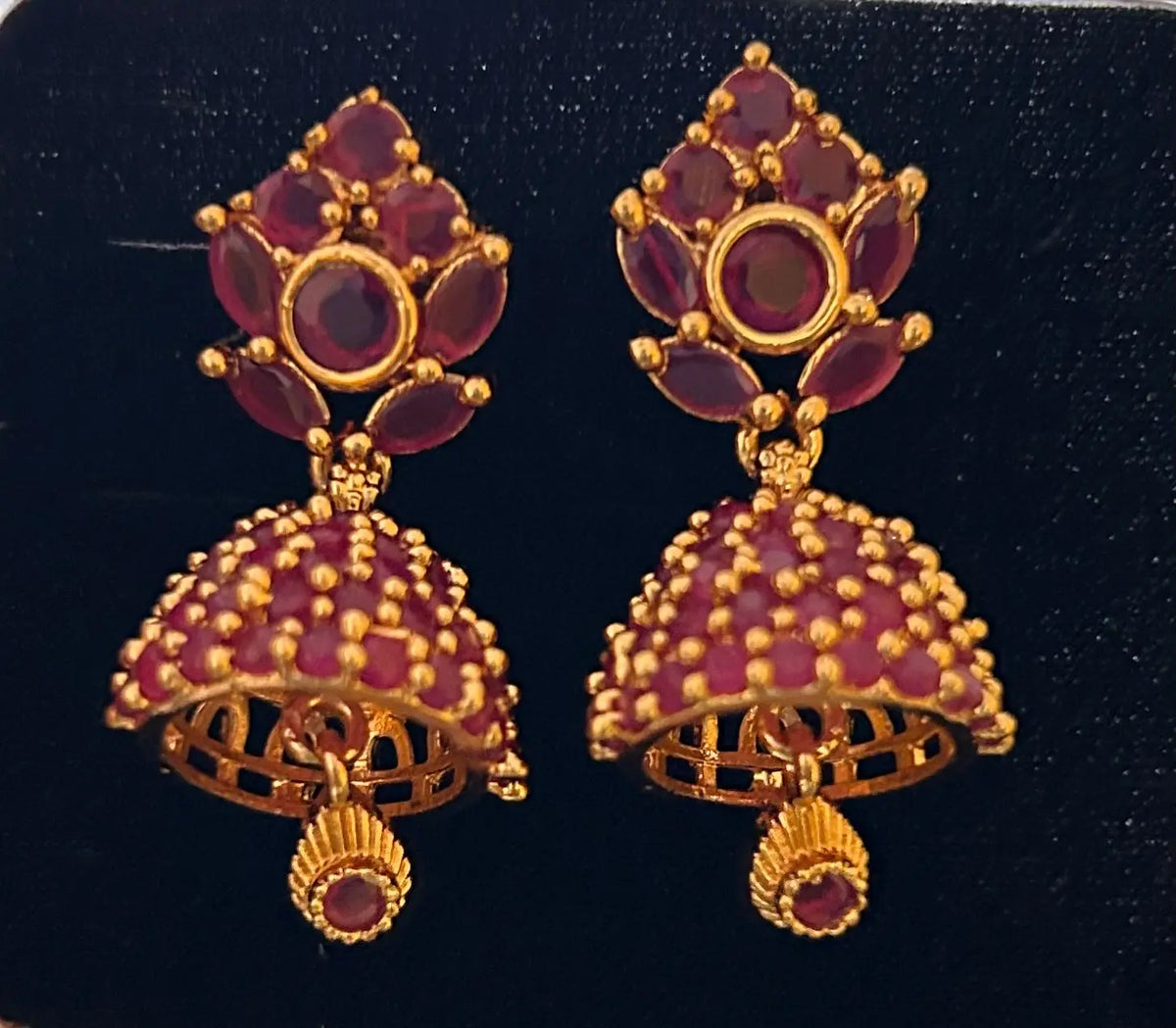 Ruby Jhumkas Mandira Silks