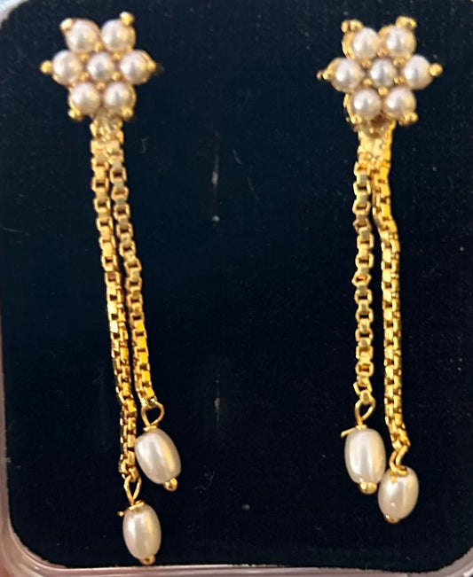 Pearl ear hangings Mandira Silks