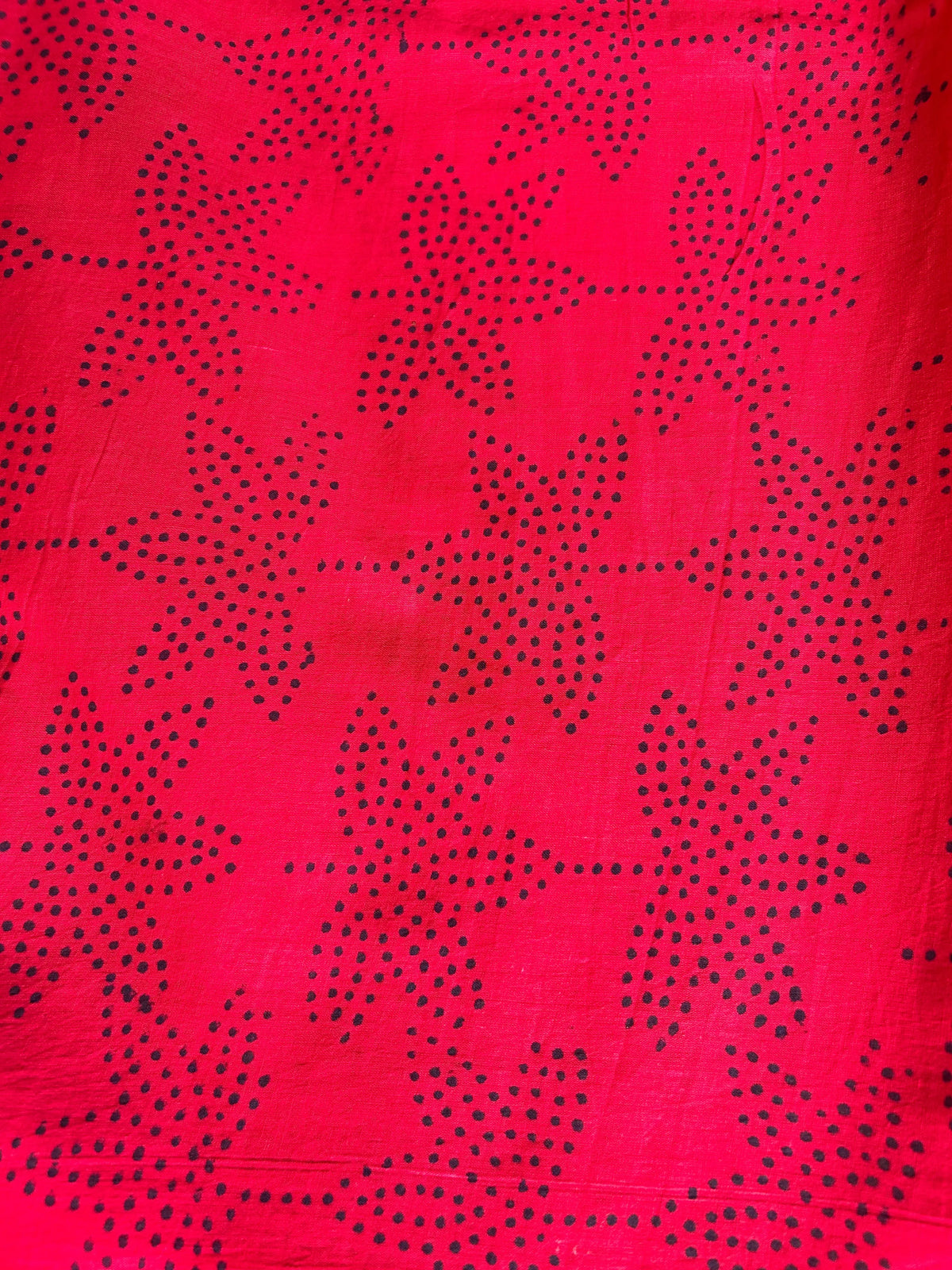 Red Color Pure Cotton Saree with Bagru Print Mandira Silks