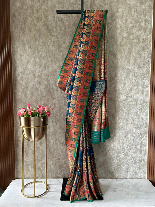 Blue Color Pure Kanni Silk Saree 