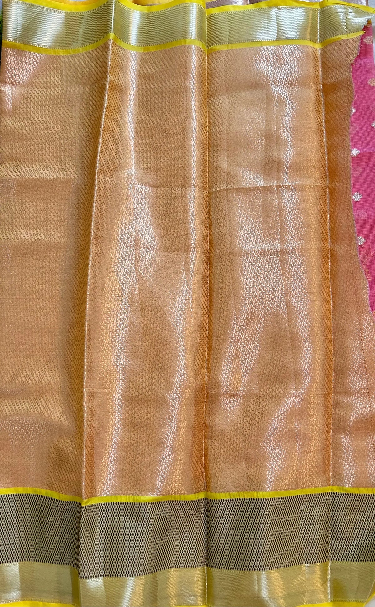 Pink Color Kota Saree with Paitani Border Mandira Silks